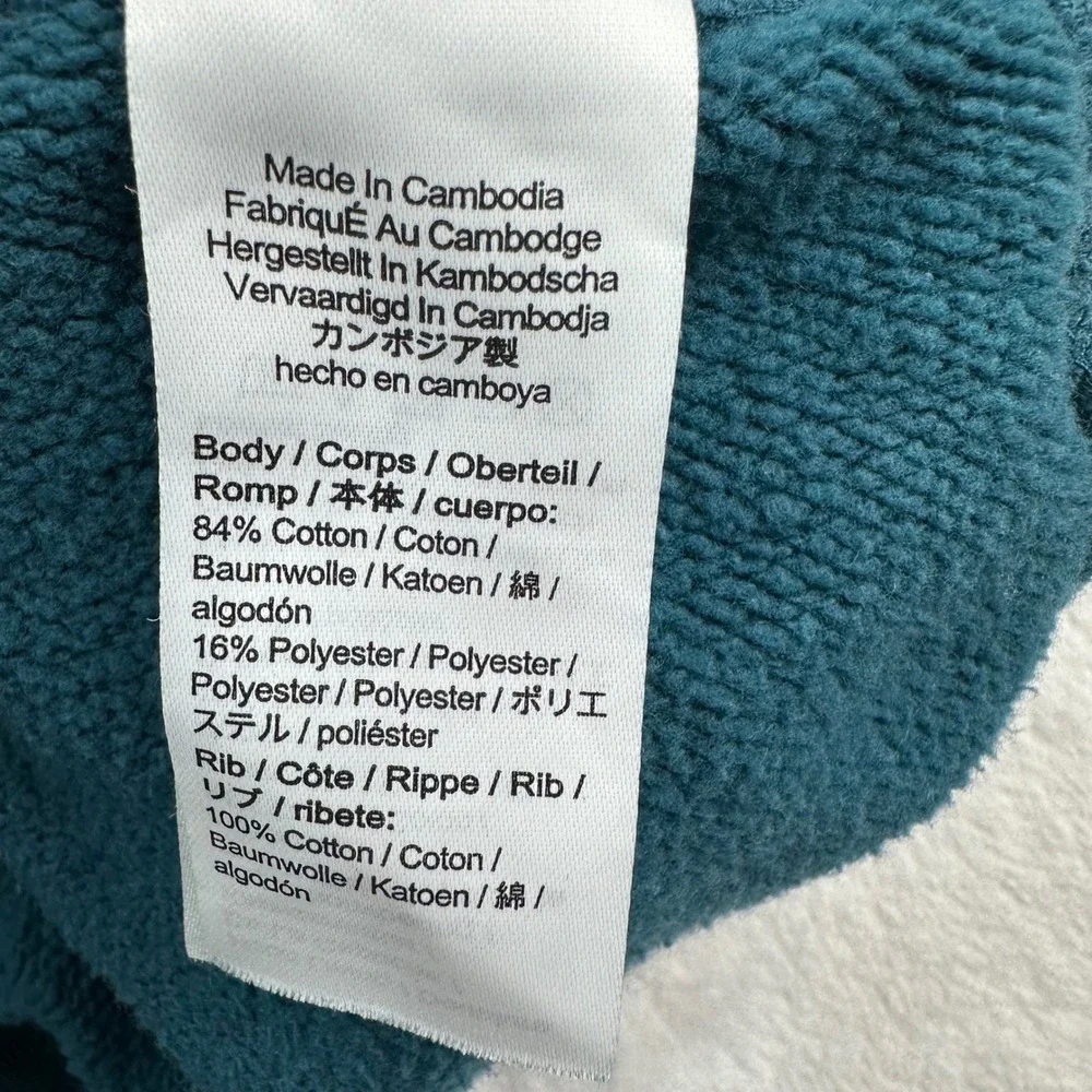 J. Crew Sportswear Re-Imagined Teal Blue Hoodie Sweatshirt Mens Large
